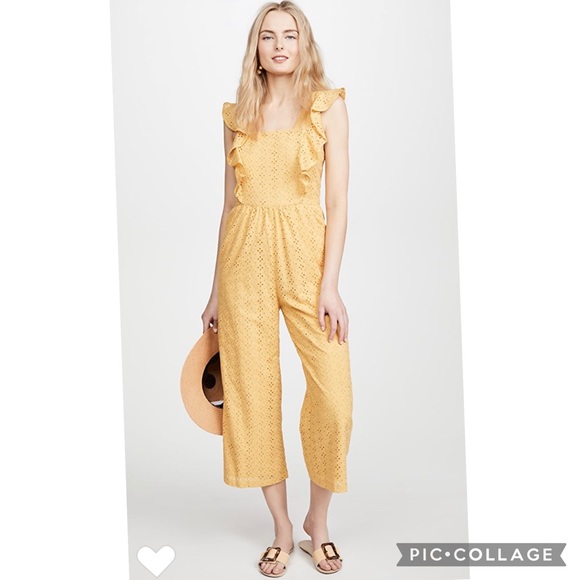 MINKPINK Pants - REVOLVE MINKPINK My Friend Yellow Eyelet Jumpsuit